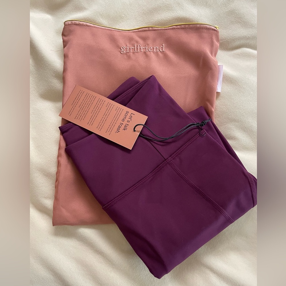 NWT Girlfriend collective compressive high rise legging, plum size medium